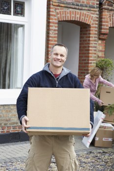 House movers working on a Battersea residential street