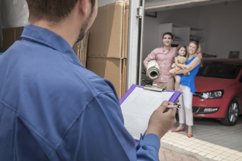 Efficient student removals in Battersea with moving boxes ready for transport