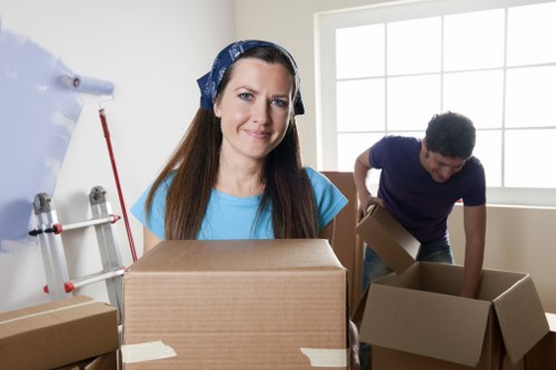 Prepared moving boxes and furniture for a local Battersea relocation