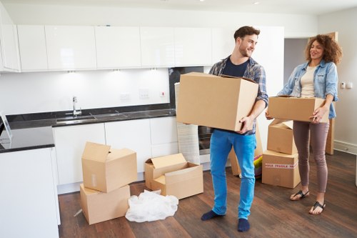 Packing and loading household items into a removal van in Battersea